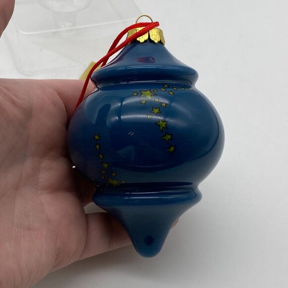 Angel hand painted glass Christmas tree ornament reverse painted turnip shape - Picture 6 of 8